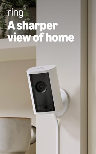 Ring Indoor Cam Plus, Plug-In (Newest Model), White with Outdoor Cam Plus, Battery, White