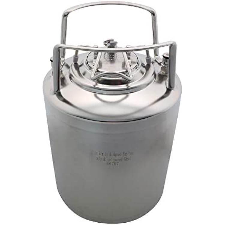 304 Stainless Steel 2.65 Gallon Mini Ball Lock Keg,Beer barrel with ball lock post System For HomeBrewing Beer Brewing,Strap Handle10L2.65 Gallon