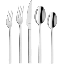 Amefa Cube 20-Piece Flatware, Set for 4 Stainless Steel Silverware with High-Gloss Mirror Finish, Ergonomic Handles, Rust-Resistant Cutlery with Dinner Forks, Knives, Spoons, Salad Forks & Teaspoons