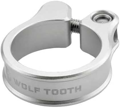 Wolf Tooth Seatpost Clamp Precision Machined 6061 Aluminum Bike Seatpost Collar with Self-Aligning Bolt Lightweight & Secure Non-Slip Grip Made in USA - 36.4mm Raw Silver
