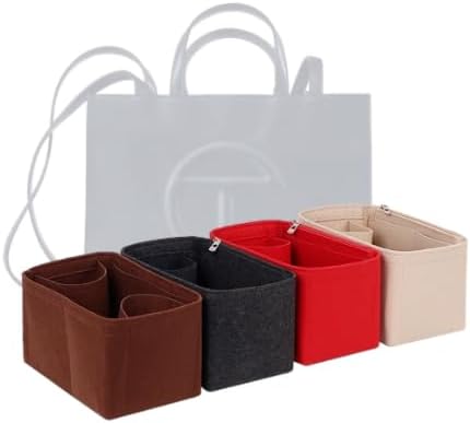 Bag Organizer for Telfar Large Shopping Bag (49L x 36H x 20D cm) (Beige, Style B)