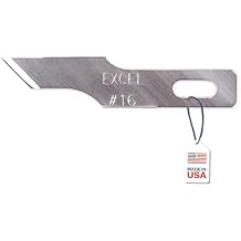 Excel Blades #16 Angled Stencil Edge Replacement Blades 100-Pack High Carbon Steel Blades for Precision Cutting, Trimming Craft Knife Professional & Hobby Knife - Made in USA