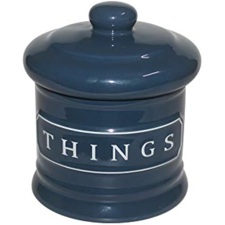 Bathroom Vanity Storage Organizer Canister Jars for Cotton Balls,Swabs,Bath Salts,Makeup Sponge,Cosmetic Pad,Qtip Ceramic Bathroom Accessories Canisters Holder with Lid Home Decor,Cobalt Blue