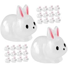 DECHOUS 30Pcs Mini Rabbit Figurines Glow Dark Resin Craft Micro Landscape Bunny Statues for Home Garden Desk Decor DIY Moss Terrarium Accessories