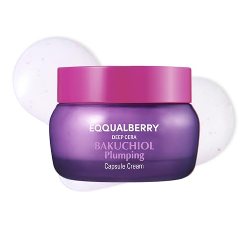 Bakuchiol Plumping Capsule Cream Retinol Alternative Moisturizer for Firming and Pore Care with 99% Pure Bakuchiol, 5 Types of Collagen & Ceramide Complex, 1.69 fl.oz  50ml