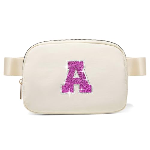 6 7 8 9 10 11 12 Year Old Girl Gifts Personalized Birthday Gifts for Her Sister Daughter Initial Crossbody Bag Fanny Pack Purse for Teen Girl Gifts Trendy Stuff Preppy Stuff Ivory-A