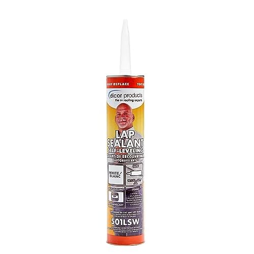 Dicor 501LSW-1 Epdm Self-Leveling Lap Sealant-10.3 Oz. Tube, White, 10.3 Fluid_Ounces Packaging May Vary
