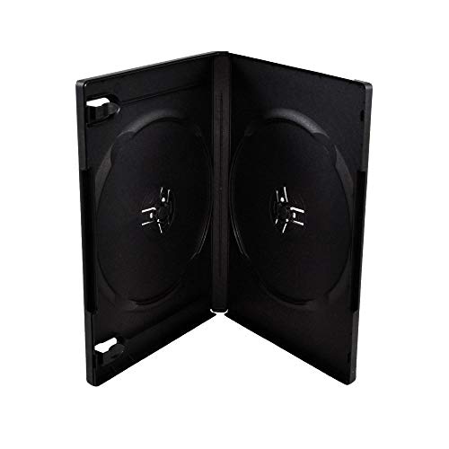 10 Pack Maxtek 14mm Black Standard Double Capacity DVD Case and Outter Clear Sleeve