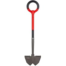 Root Slayer 22611 Serrated Garden Edger for Landscaping, Soil Cutting, and Clean Lawn Borders, Steel Tool, Red
