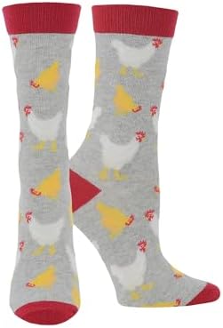 WHD Fluffy Chicken Crew Socks for Women & Men | Farm Animal Lover Socks, Barnyard Fun