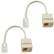Tang.2Pcs RJ45 to RJ11 Converter Adapter Connector M/F Cable, Telephone RJ11 6P4C Female to Ethernet RJ45 8P8C Male Converter Cord(Beige)