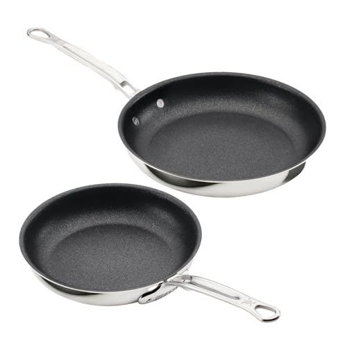 Hestan ProBond Luxe TITUM Nonstick 2-Piece Skillet Set 8.5 & 11-Inch, Professional Clad Stainless Steel, ProCore Tri-Ply Clad Construction, Polished Exterior, Induction & Oven Safe