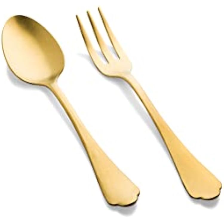 Mepra 106422110PO Serving Set Fork and Spoon DOLCE VITA PEWTER ORO