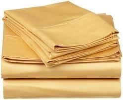 1000 Thread Count Four (4) Piece California King Size Gold Solid Bed Sheet Set, 100% Egyptian Cotton, Premium Hotel Quality