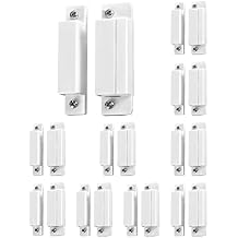 QWORK MC-31 Wired Surface-Mounted NC Magnetic Door Window Contact Sensor Alarm Reed Switch, White, Pack of 10 with 40 Screws