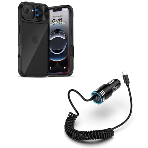 iPhone 16e Car Charger USB C  Rugged Phone Case with Camera Cover