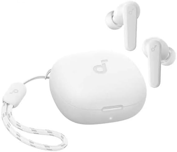 Anker R50i Gerçek Kablosuz Kulaklık, 10 mm Sürücüler, Güçlü Bas, Bluetooth 5.3, 30H Oynatma, IPX5 Su Geçirmez, 2 Mikrofon, 22 Ön Ayarlı EQ, Beyaz