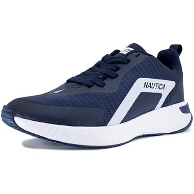 Nautica Mens Comfortable Casual Lace-Up Sneakers | Lightweight and Fashionable Walking Shoes for Everyday Wear-Cofield 2-Navy White Size-10.5
