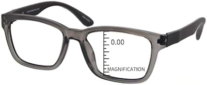 ProEyes Nuclear, Progressive Blue Cut Reading Glasses, Wood Like Arms, 0 Power on Top Lens, Anti-Reflective