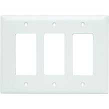 Legrand Pass & Seymour TPJ263W Trademaster Jumbo Oversized Unbreakable Nylon Wall Plate, 3 Gang, Three Decorator Rocker GFCI Cover, White (1 Count)