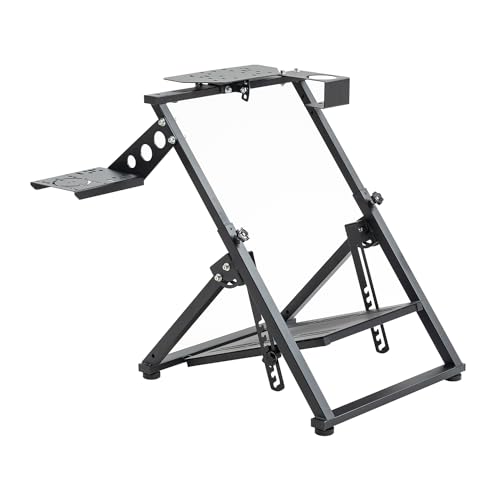 Anman Foldable Driving Gaming Steering Wheel Stand Fit for Logitech G25 G27 G29 G923,Thrustmaster PXN V9,Adjustable,Not Included Pedals & Shifter