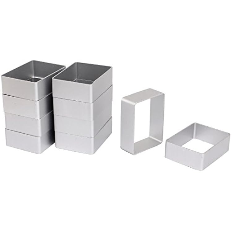 uxcell Cookie Biscuit Baking Cake Rectangle Aluminum DIY Cutter 10pcs
