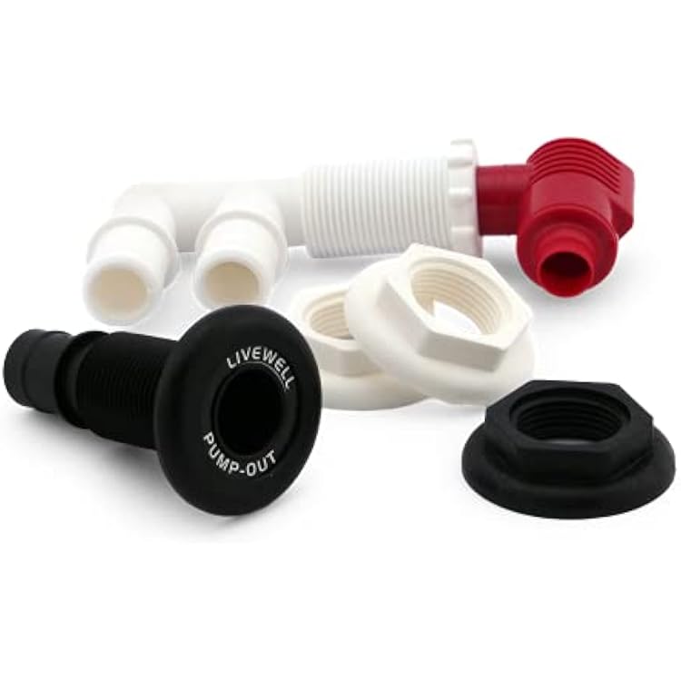 Flow-Rite Pump-OutAerator Combo for Boat Livewells or Baitwells Barbed