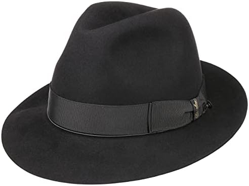 Borsalino Beaver Fur Felt Hat WomenMen Black 6 78