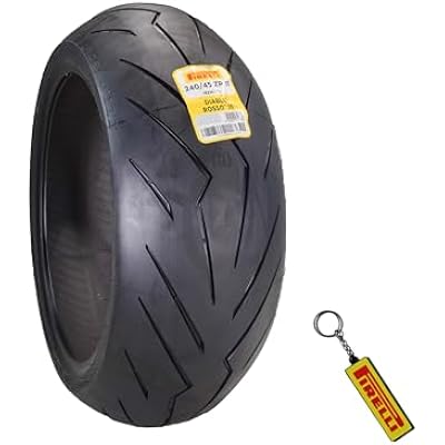 Pirelli Diablo Rosso III 24045-17 82W Rear Motorcycle Tire - High Performance, Durable, Reliable Tire for SportStreet Bikes wKeychain