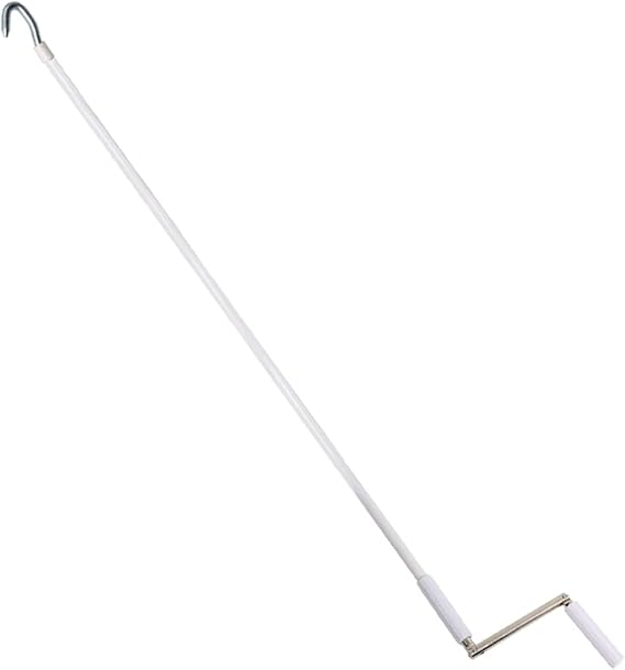RV Awning Crank Handle Pole Hook, 54" Stainless Steel RV Awning Foldable Pull Rod with Hook for Other Universal Awning