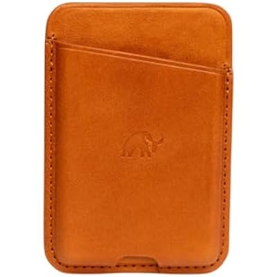 Bullstrap NavSafe Trackable Handcrafted Leather MagSafe Wallet wApple Find My | MagSafe Trackable Find My Wallet for iPhone | Premium Full-Grain Leather Magnetic Card Holder for iPhone | Sienna