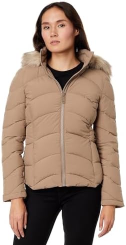 Calvin Klein Short Faux Fur Trim Puffer