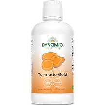 Dynamic Health Turmeric Gold, 100% Juice, Turmeric Supplement, No Additives, Joint Support, Antioxidant, Inflammation, Vegan, Gluten Free, Non-GMO, 32 Fl Oz