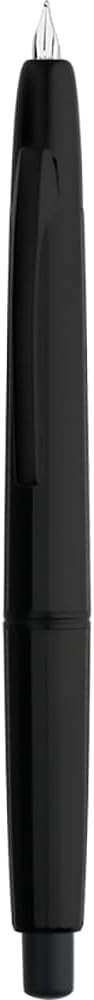 erofa Majohn A2 Retractable Fountain Pen Extra Fine Nib with Box, Press Black Resin Ink Pen with Converter Writing Set (Black Clip Version)