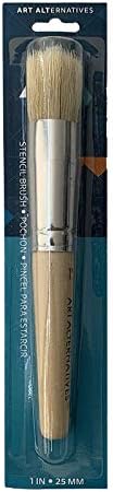 Stencil1 Smooth Natural Bristles Stencil Brush - Lightweight Ergonomic Handle Premium Quality Reusable Wooden Thick Stencil Brush - Best Stencil Painting Brush Available in Multi Sizes 1 in