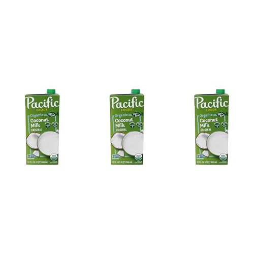 Pacific Foods Organic Coconut Milk, Plant Based Milk, 32 oz Carton Pack of 3