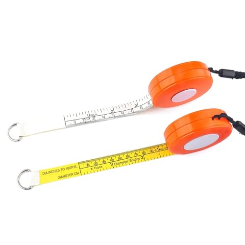 Pi Diameter Circumference Tape Measure - Imperial & Metric 124in315cm, Locking Push-Button