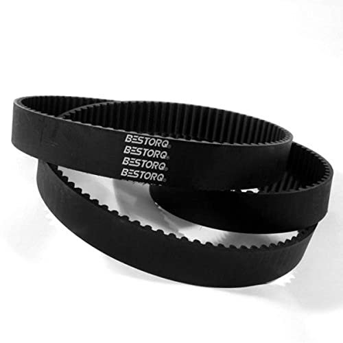 BESTORQ 525-5M-9 HTD Timing Belt, 525mm Outside Circumference x 9mm Width x 3.6mm Height, 5mm Pitch, 105 Teeth, Pack of 2