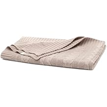 BOLL & BRANCH Cable Knit Baby Blanket - Dusty Rose - Toxin-Free 100% Organic Cotton - Machine-Washable - Soft, Breathable - 30 x 40