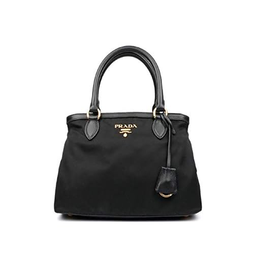 Prada Womens Black Tessuto Nylon Soft Calf Handbag 1BA173