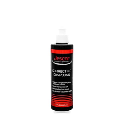 Jescar Correcting Compound - 8oz - Fast Cutting, Abrasive Polishing Compound for Deep Scratches, Sanding Marks, Swirls & Holograms - Buffing and Polishing Compound for Scratch Repair, Easy Wipe Off