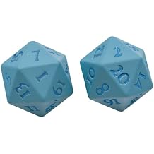 Ultra PRO - Vivid Heavy Metal Dice Set Light Blue 2ct - Up Your Gaming 20 Sided Dice, Role Playing Games, Matte Finish