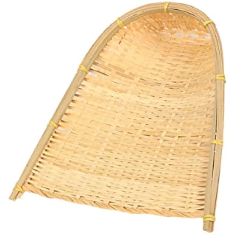 Large Bamboo Woven Dustpan for DIY Art Painting Hanging Pendants Creative Home and Kindergarten Wall Decor Lightweight Natural Weaving Tray