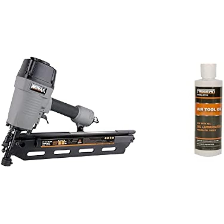 NuMax SFR2190 Pneumatic 21 Degree 3-12 Framing Nailer & Freeman PTTO Air Tool Oil, 8 oz.