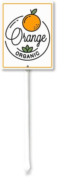 Uptell Fruit Signs For Garden With Stake Orange Yard Sign Vegetable Garden Label Stakes Plant Markers For Outdoor Plants Waterproof 6x4.6inch Nursery Garden Fruit Outdoor Sign