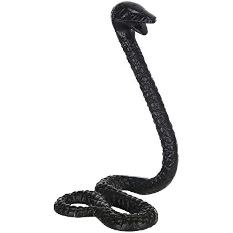 Sagebrook Home Metal Snake Figurine - Decorative Glam Sculpture for Home, Office, Bedroom, Living Room - Modern Accent Decor, Elegant Serpent Statue, Unique Tabletop Ornament - 10 Black