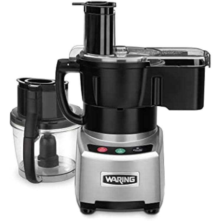 Waring Commercial 4 Quart Food Processor, 2 HP Motor, Extra Large Feed Tube, LiquiLock Sealed Bowl System, S Blade Chops Purees Emulsifies, 120V, 5-15 Phase Plug, Clear WFP16SC Black