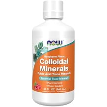 NOW Foods Supplements, Colloidal Minerals Liquid, Plant Derived, Essential Trace Minerals, Raspberry, 32-Ounce