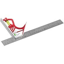 Kapro - 325M Magnetic Lock Combination Square - with 5 Finely Milled Sides - Features Stainless Steel Scribe, Easy to Read Vial + Belt Holster - Includes Centimeters and Inches - 12