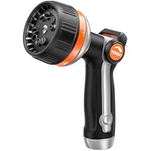VOXON Hose Nozzle Heavy Duty 10 Spray Patterns - Metal Garden Water Hose Sprayer with Thumb Flow Control | On Off Valve, Nozzle Sprayer for Lawn & Plant Watering, Car & Pet Washing